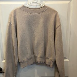 TNA Aritzia Cozy Fleece Perfect Shrunken Sweatshirt Cropped Heather Marble Lilac